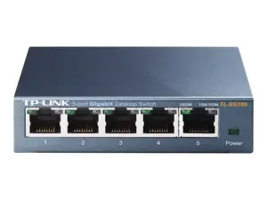 TP-LINK 5 prievadų metalinis gigabitinis komutatorius 5 10/100/1000M RJ45 prievadai palaiko GMP Snooping IEEE 802.1p QoS Plug and Play metalinis korpusas