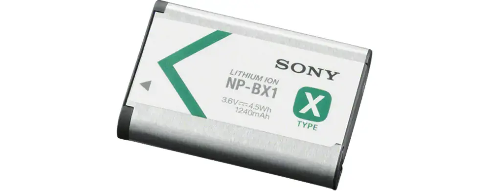 "Sony NP-BX1", "Sony", 1240 mAh, 3,6 V, ličio jonų (Li-Ion)