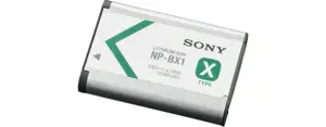 "Sony NP-BX1", "Sony", 1240 mAh, 3,6 V, ličio jonų (Li-Ion)