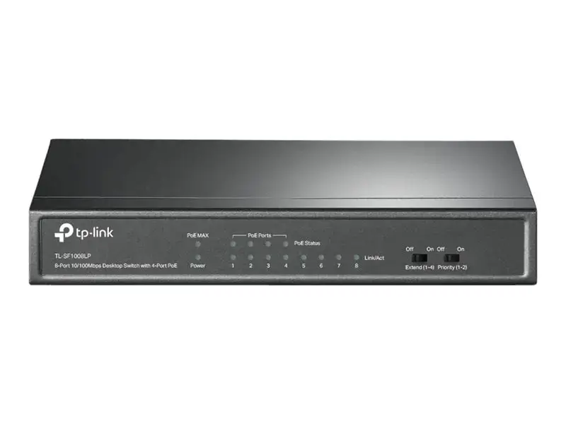 TP-Link TL-SF1008LP, nevaldomas, Fast Ethernet (10/100), maitinimas per Ethernet (PoE)