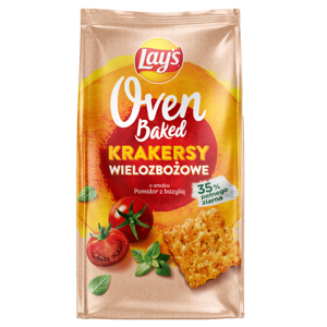 Krekeriai LAY'S, Oven Baked pomidorų ir baziliko  skonio, 80 g
