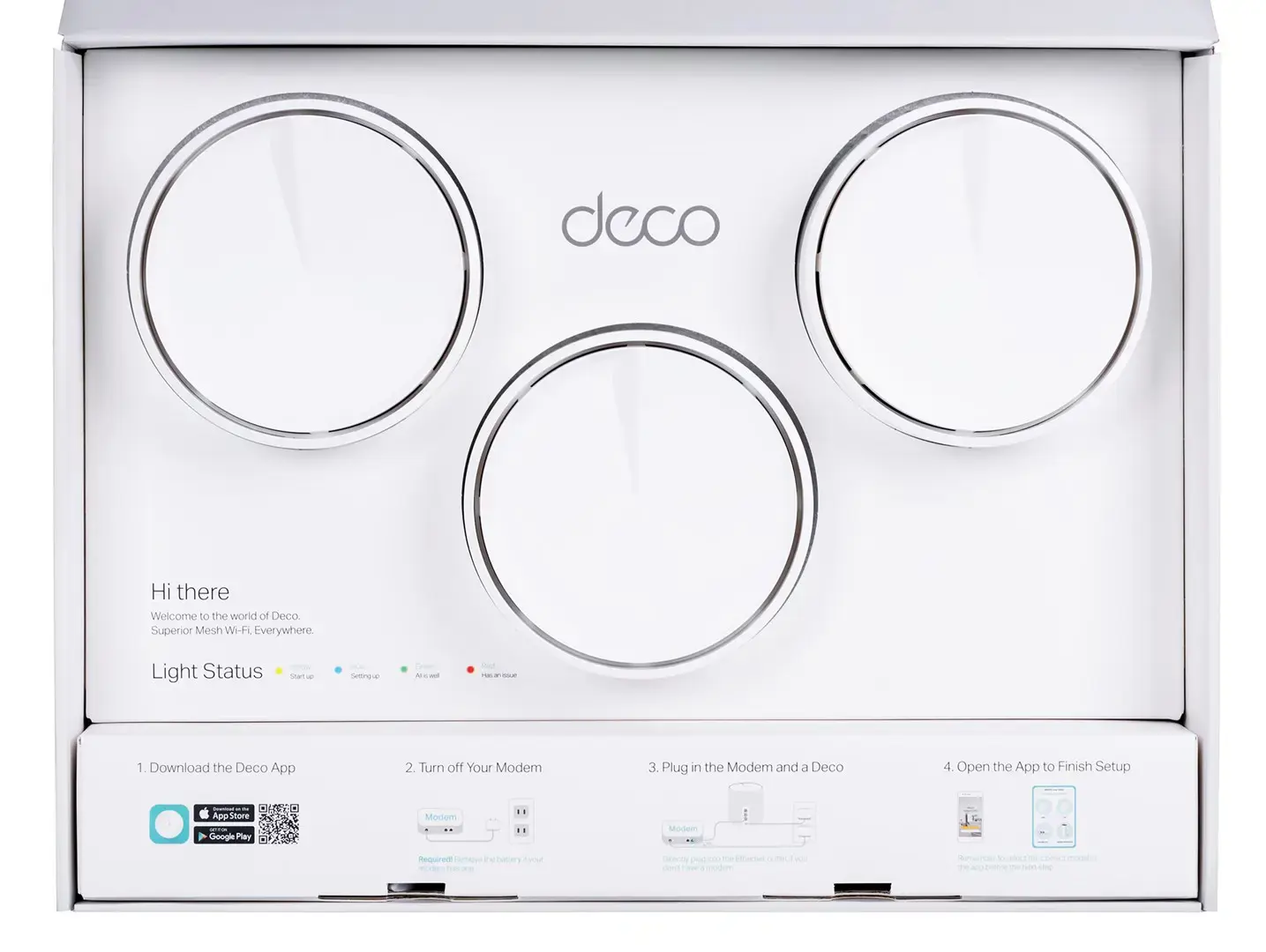 "TP-Link AX3000 Whole Home Mesh WiFi 6" sistema, balta, vidinė, CE: (2,4 GHz) <20 dBm (2,4 GHz) <23 dBm (5 GHz) FCC: <30 dBm (2,4 GHz) <30 dBm (5 GHz), 0-40 °C, -40-70 °C, 10-90 %.