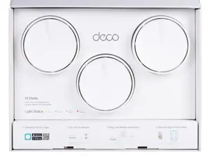 "TP-Link AX3000 Whole Home Mesh WiFi 6" sistema, balta, vidinė, CE: (2,4 GHz) <20 dBm (2,4 GHz) <23 dBm (5 GHz) FCC: <30 dBm (2,4 GHz) <30 dBm (5 GHz), 0-40 °C, -40-70 °C, 10-90 %.