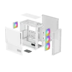"DeepCool CH560 DIGITAL WH", "Midi Tower", Kompiuteris, Baltas, ATX, EATX, "micro ATX", Mini-ITX, ABS, Plienas, Grūdintas stiklas, Multi