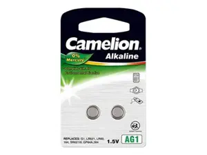 Camelion AG1/LR60/LR621/364, šarminis mygtukinis elementas, 2 vnt.