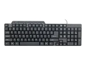 GEMBIRD KB-UM-104 Gembird kompaktiška daugialypės terpės klaviatūra KB-UM-104, USB , JAV išdėstymas, juoda