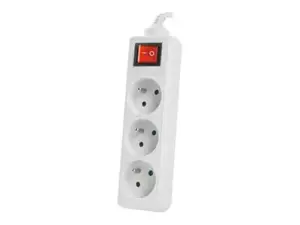 LANBERG PS1-03E-0300-W Lanberg 3M baltos spalvos LANTERGE CURVE 3X 230V PL su grandinės pertraukikliu, pilnas varis