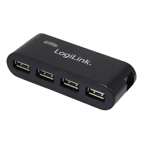 LOGILINK 4 prievadų USB.2.0 šakotuvas su maitinimo šaltiniu (juodas) UA0085