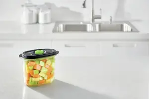 "FoodSaver FFC023X" maisto laikymo talpykla Ovali dėžutė 1,8 l, juoda, skaidri 1 vnt.