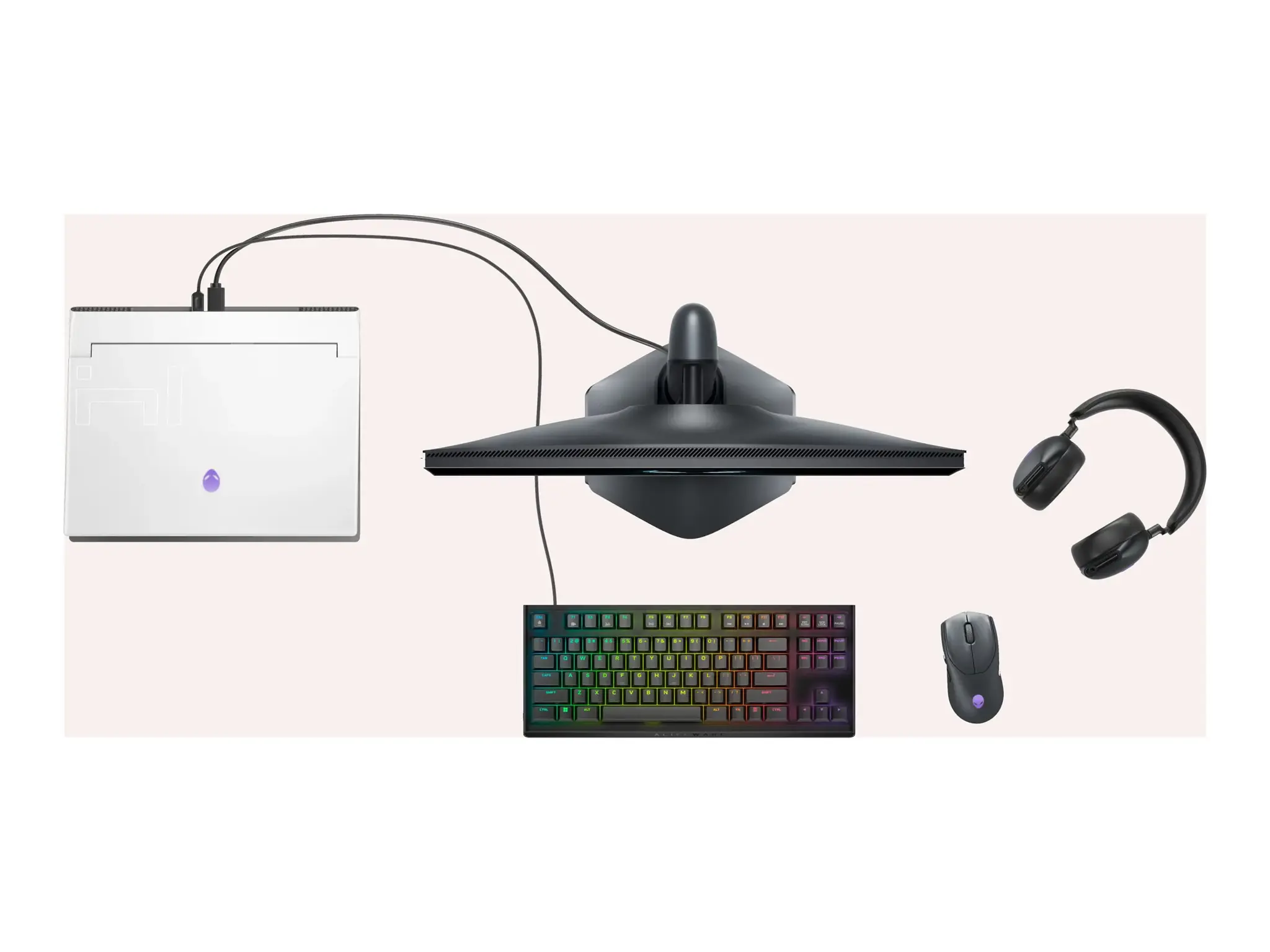 "Alienware AW420K", be raktų (80-87%), USB, mechaninis, RGB LED, juodas