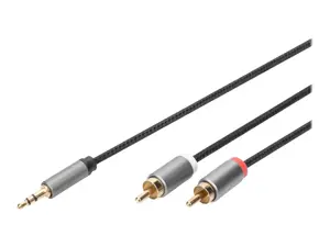Digitus Audio adapter cable, 3.5 mm stereo jack to RCA | DB-510330-010-S