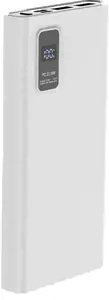 Plokštelės maitinimo bankas 10000mAh PD QC LED, baltos spalvos