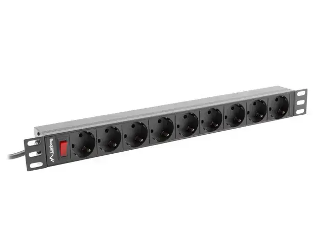 LANBERG maitinimo paskirstymo blokas PDU 19 1U 16A 9 schuko 3m juodas