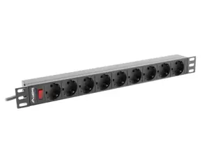 LANBERG maitinimo paskirstymo blokas PDU 19 1U 16A 9 schuko 3m juodas