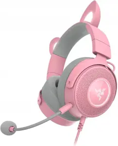 "Razer" laidinės, per ausis, kvarco, žaidimų ausinės, "Kraken V2 Pro", "Kitty Edition