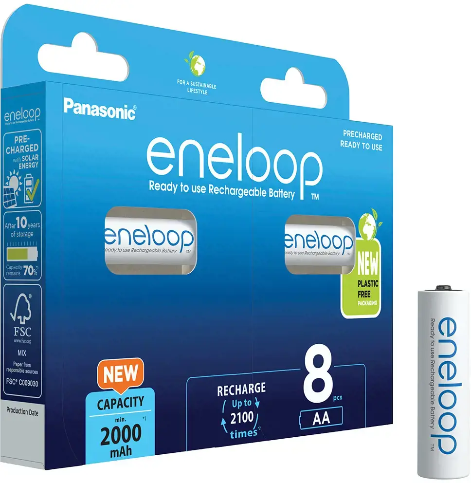 Panasonic Eneloop AA 2000mAh rechargeable - 8 pcs