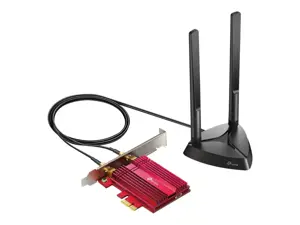 TP-Link Archer TX3000E, vidinis, belaidis, PCI Express, WLAN / Bluetooth, 2402 Mbps, juodas, raudonas