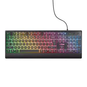 "Trust GXT 792 QUADROX", pilno dydžio (100 %), USB, QWERTY, LED, juoda, pelė pridedama