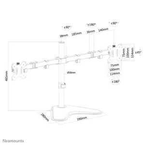 "Neomounts by Newstar" monitoriaus laikiklis ant stalo, laisvai pastatomas, 8 kg, 25,4 cm (10"), 81,3 cm (32"), 100 x 100 mm, juodas