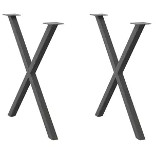 Valgomojo stalo kojos, X formos, 2 vnt., antracito spalvos, 70x(72-73) cm, plienas