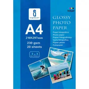 AIGOSTAR JG230 blizgus fotopopierius, 20 lapų, A4