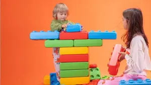 Marioinex ‘brick’ building blocks + 2 wheels, 30 pieces