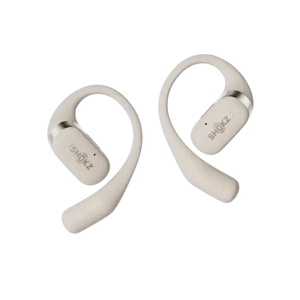 SHOKZ OpenFit, Belaidės, Skambučiai/Muzika/Sportas/Kiekviendienai, 73,85 g, ausinės, baltos spalvos