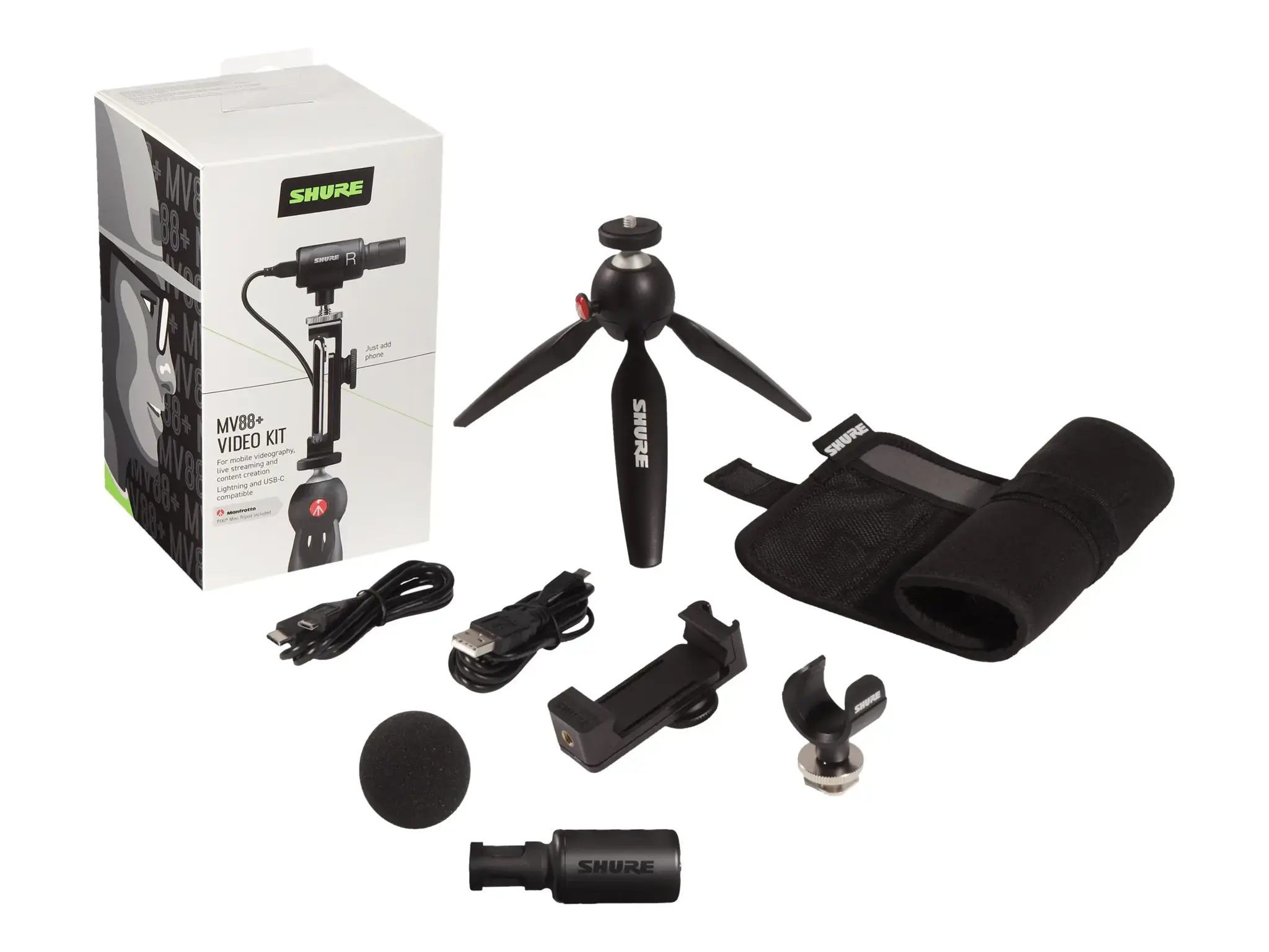 "Shure MV88+ VIDEO KIT" juodos spalvos stalinis mikrofonas