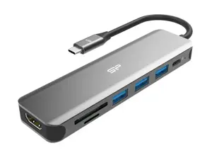 "SILICON POWER Boost SU20" stotelė 7in1 USB USB-C HDMI SD kortelė