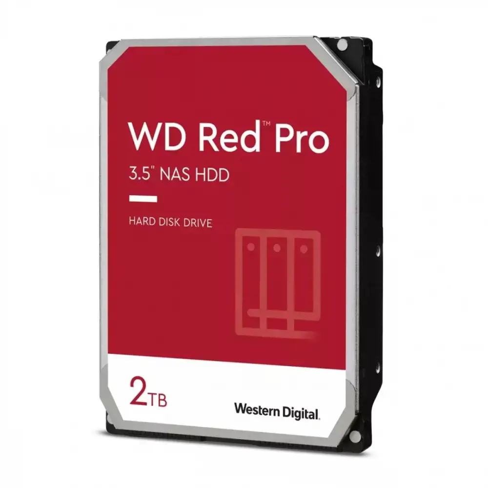 "WD Red Pro" 2 TB SATA 6 Gb/s 64 MB spartinančiosios atminties vidinis 8,9 cm 3,5 colio 24x7 7200 aps./min. vidinis kietasis diskas, optimizuotas SOHO NAS sistemoms 1-24 įlankų HDD urmu