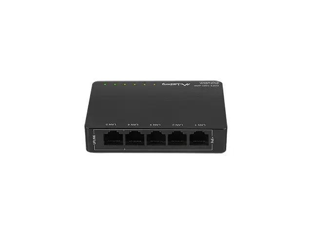 LANBERG komutatorius PoE 5 prievadai 1GB 4 prievadai PoE 30W/prievadui maks. 60W DSP3-1005-60W nevaldomas