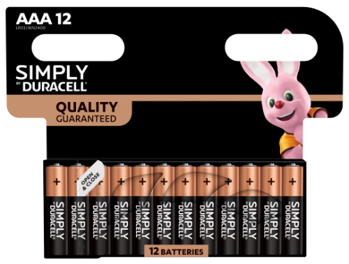 Baterijos DURACELL Simply AAA, 12 vnt.