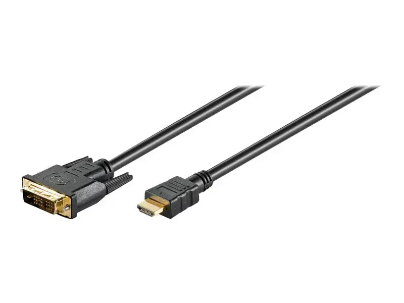 "Goobay" DVI-D/HDMI kabelis, paauksuotas HDMI kabelis, 1,5 m, juodas