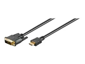 "Goobay" DVI-D/HDMI kabelis, paauksuotas HDMI kabelis, 1,5 m, juodas