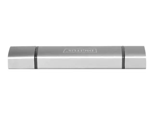 DIGITUS DA-70886 Kombinuoto kortelių skaitytuvo koncentratorius USB-C+USB 3.0 1x SD 1x MicroSD 1x USB 3.0 pilkos spalvos