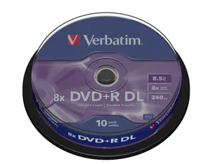 Verbatim VB-DPD55S1, DVD+R DL, 120 mm, Spindle, 10 pc(s), 8.5 GB