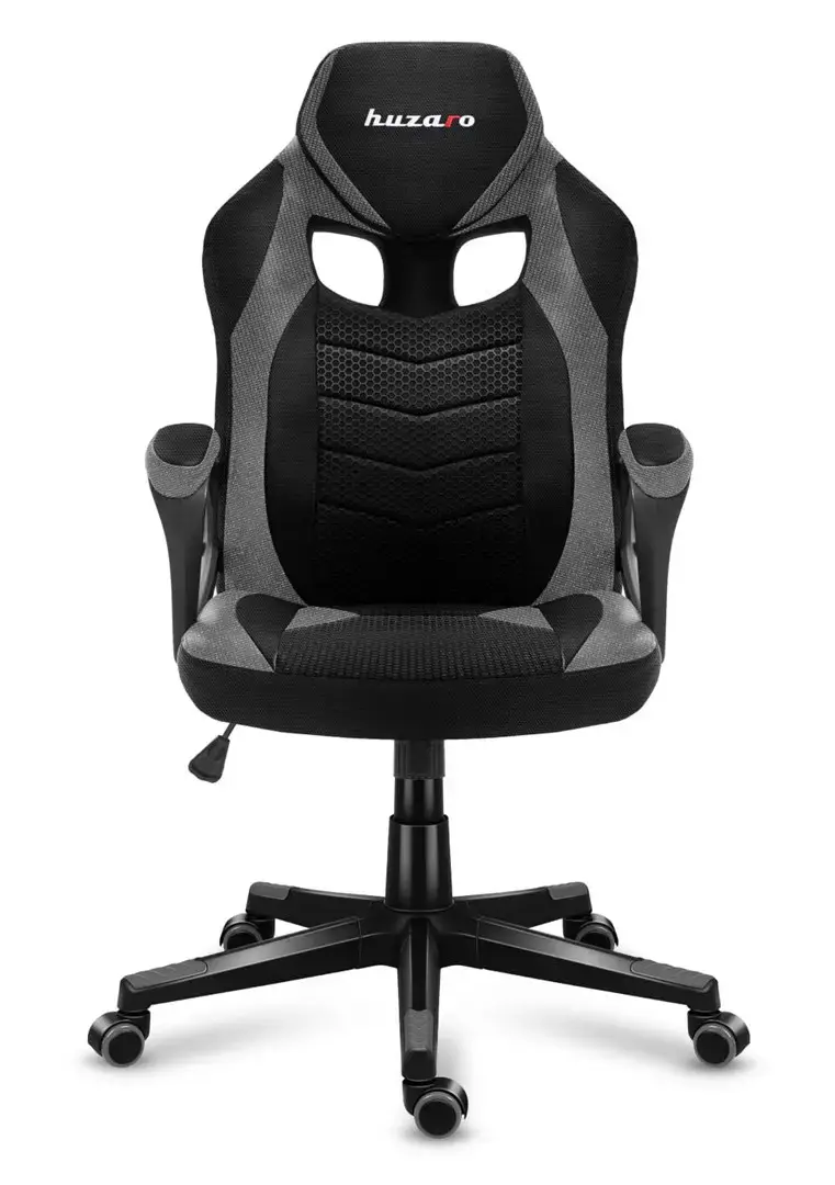 Huzaro FORCE 2.5 GREY MESH Žaidimų fotelis Tinklinė sėdynė Juoda, pilka