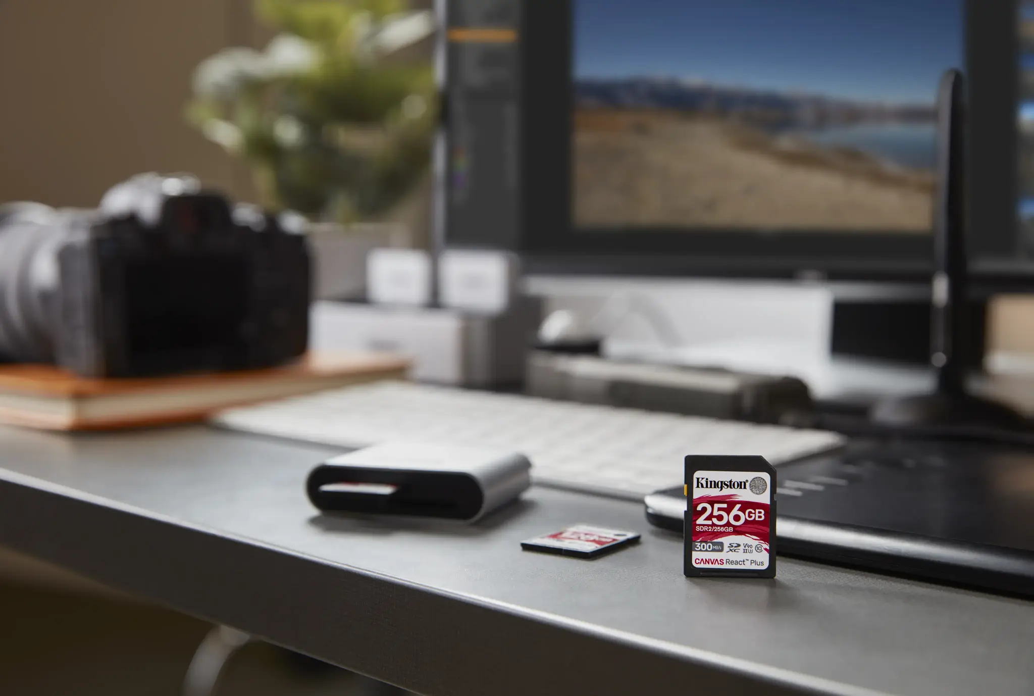 KINGSTON 256 GB "Canvas React Plus SDXC UHS-II 300R/260W U3 V90", skirtas "Full HD/4K/8K