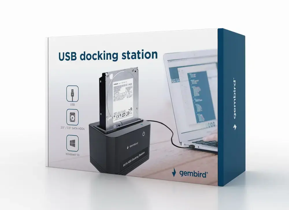 GEMBIRD USB prijungimo stotelė, skirta 2,5 ir 3,5 colių SATA standiesiems diskams