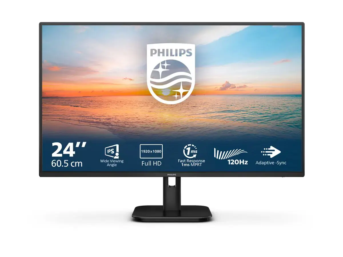 Philips 1000 series 24E1N1100A/00, 60.5 cm (23.8"), 1920 x 1080 pixels, Full HD, LCD, 4 ms, Black