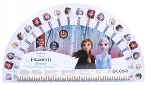 "Frozen 2" - 12 kreidelių rinkinys + 8 pieštukai + 20 trintukų