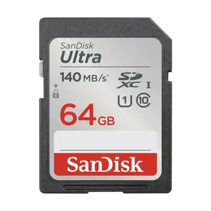 "SanDisk Ultra 64GB SDXC" atminties kortelė 140MB/s; EAN:619659200176