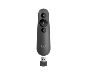 "Logitech R500", "Bluetooth/RF", USB, 20 m, grafito spalvos