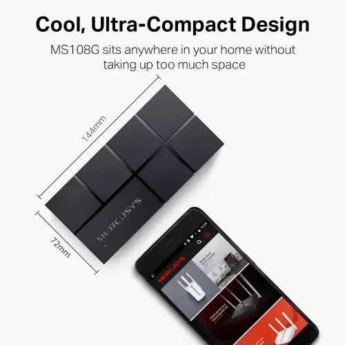 Šakotuvas Mercusys Switch MS108G Unmanaged, Desktop, Power supply type External