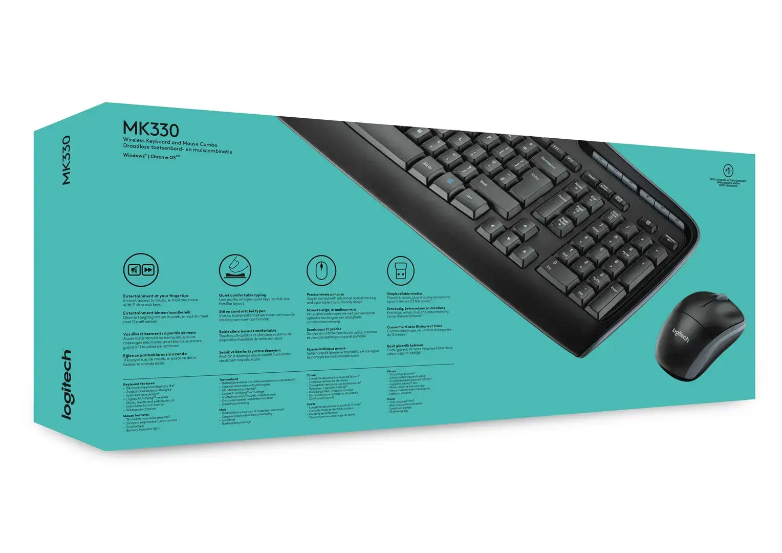 LOGITECH belaidis kombainas MK330 - JAV tarptautinis - 2,4 GHz - NSEA - CR