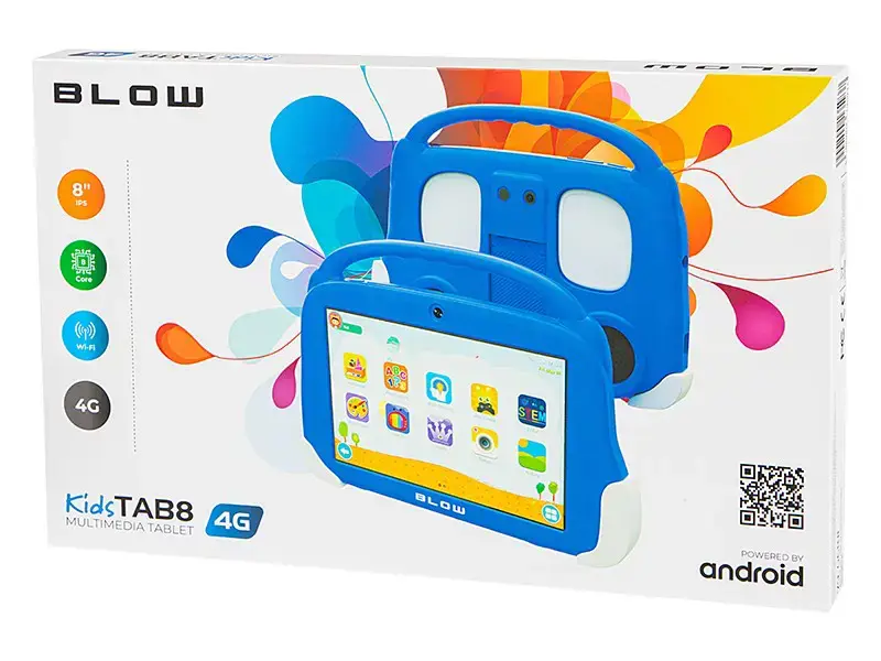 Planšetinis kompiuteris KidsTAB8 4G BLOW 4/64GB mėlynas + dėklas