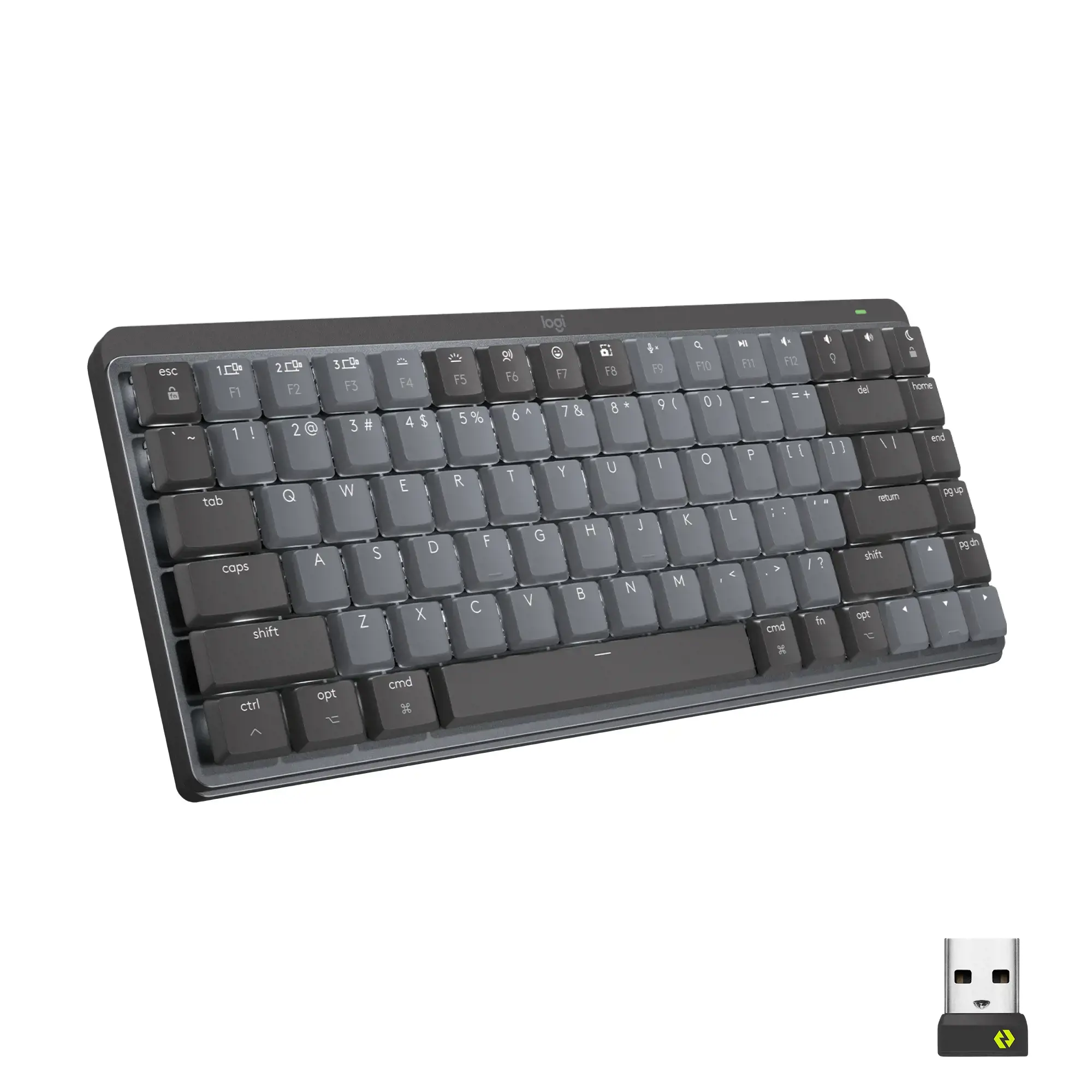 "LOGITECH MX Mechanical Mini Minimalist" belaidė apšviesta klaviatūra - GRAPHITE - (JAV) INTL - 2.4GHZ/BT - N/A - EMEA - TACTILE