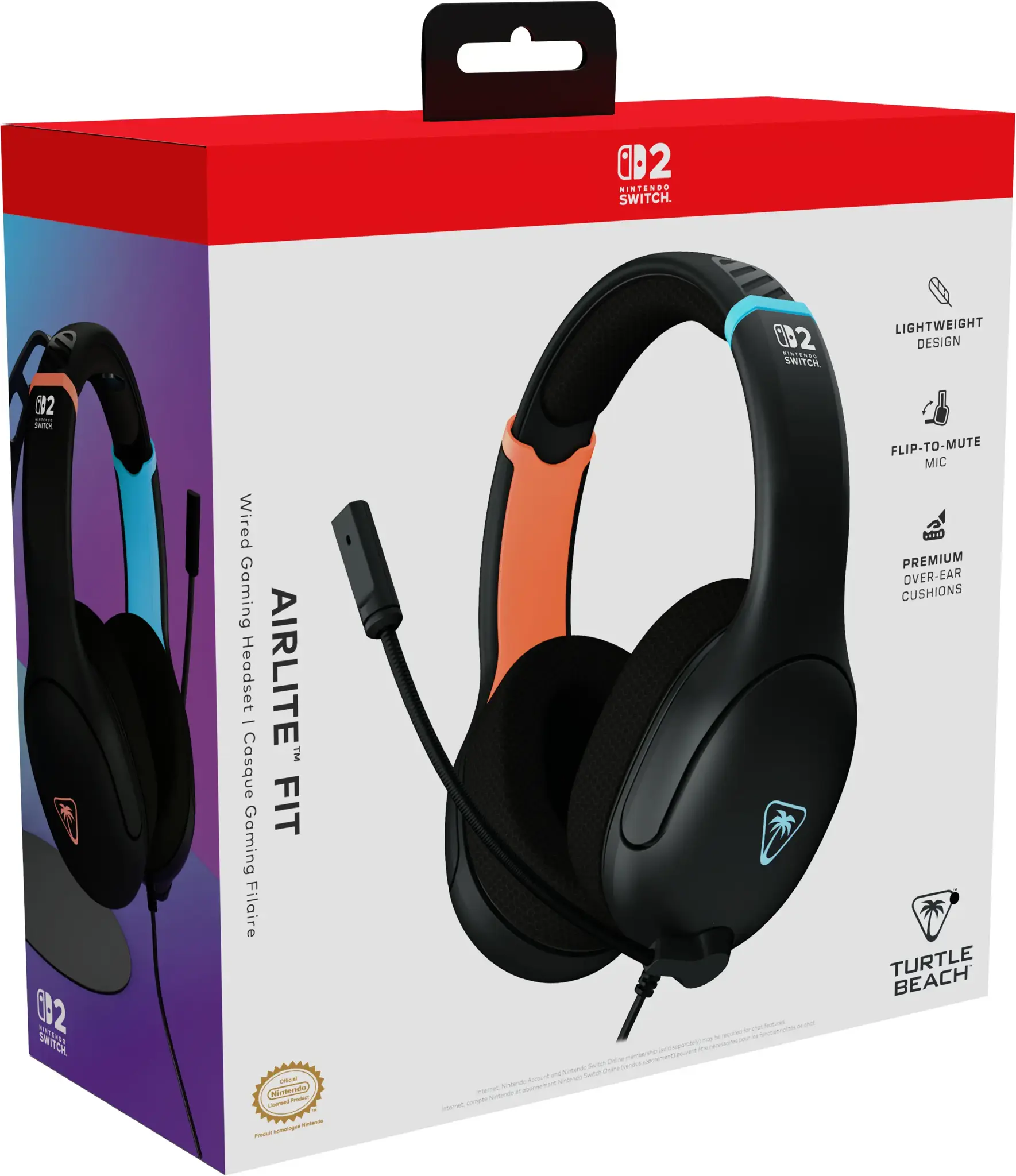 Turtle Beach headset Airlite Fit Nintendo Switch 2, black