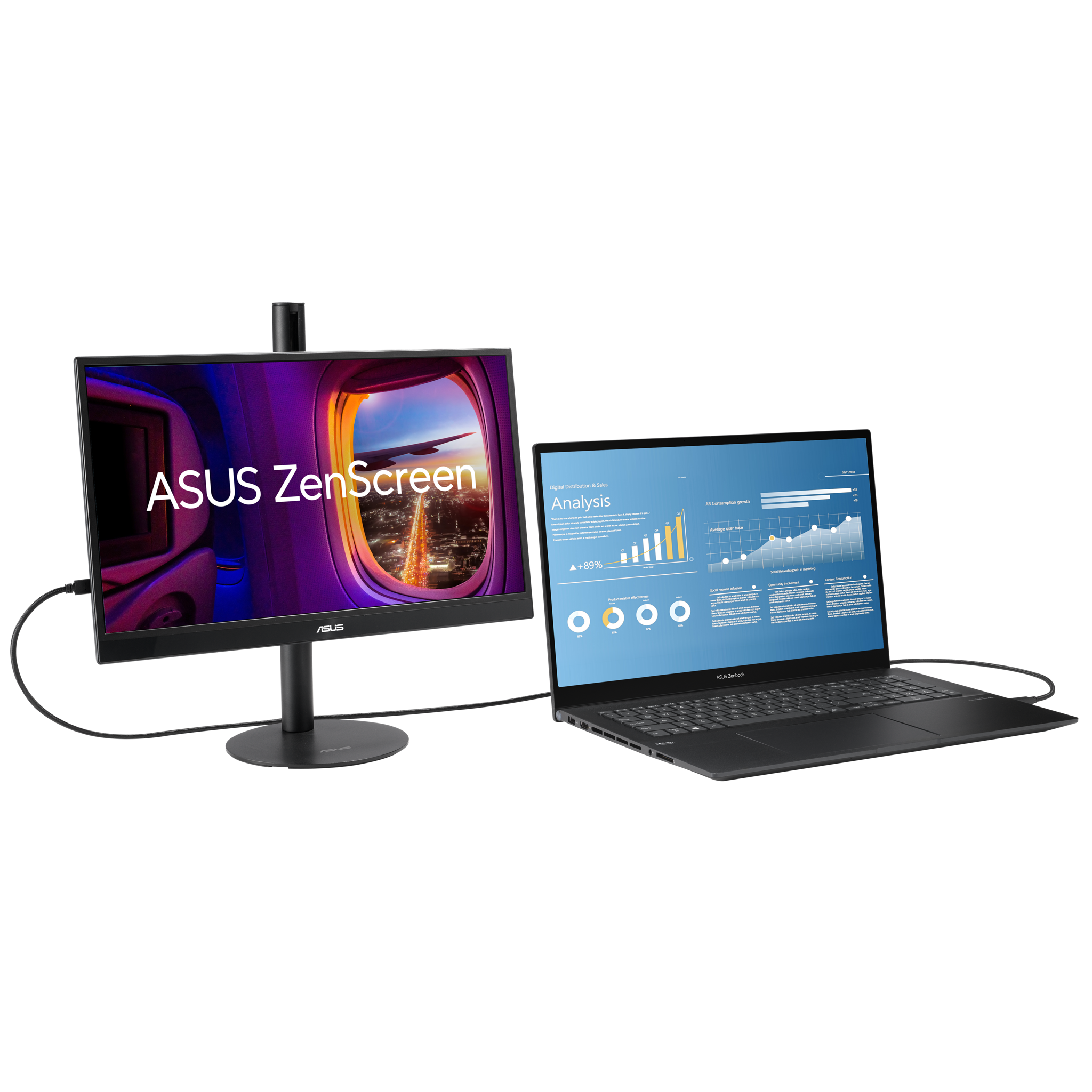 ASUS ZenScreen MB17AHG 17,3 colių IPS WLED 1920x1080 144Hz 300cd/m2 5 ms HDMI USB Type-C