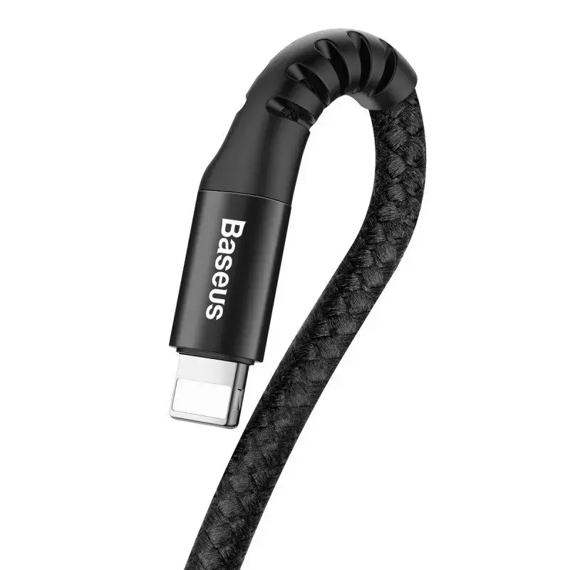 Kabelis Baseus spiralinis USB2.0 A kištukas - IP lightning kištukas 1 m. su nailoniniu šarvu Fish ey